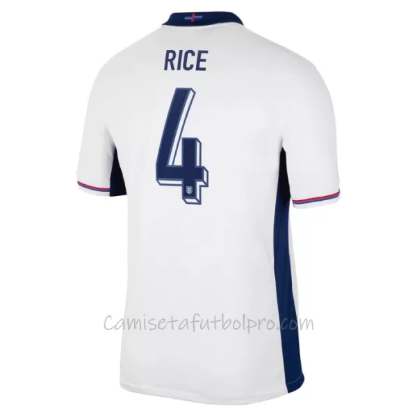 Camiseta Inglaterra Declan Rice 4 Hombre 1ª Equipación Eurocopa 2024