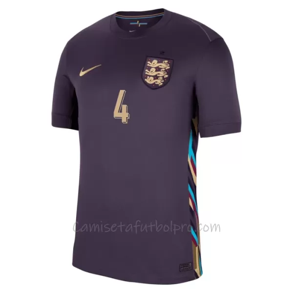 Camiseta Inglaterra Declan Rice 4 Hombre 2ª Equipación Eurocopa 2024