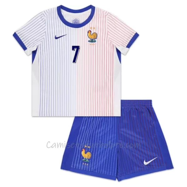 Camiseta Francia Antoine Griezmann 7 Niños 2ª Equipación Eurocopa 2024