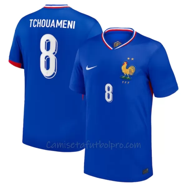 Camiseta Francia Aurélien Tchouaméni 8 Hombre 1ª Equipación Eurocopa 2024