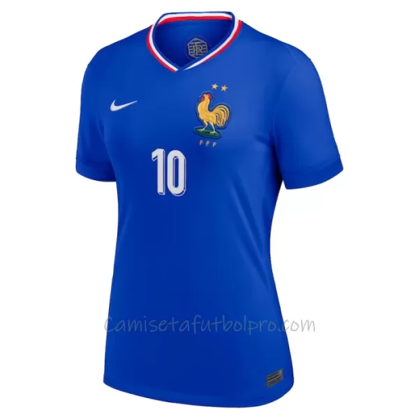 Camiseta Francia Kylian Mbappé 10 Mujer 1ª Equipación Eurocopa 2024