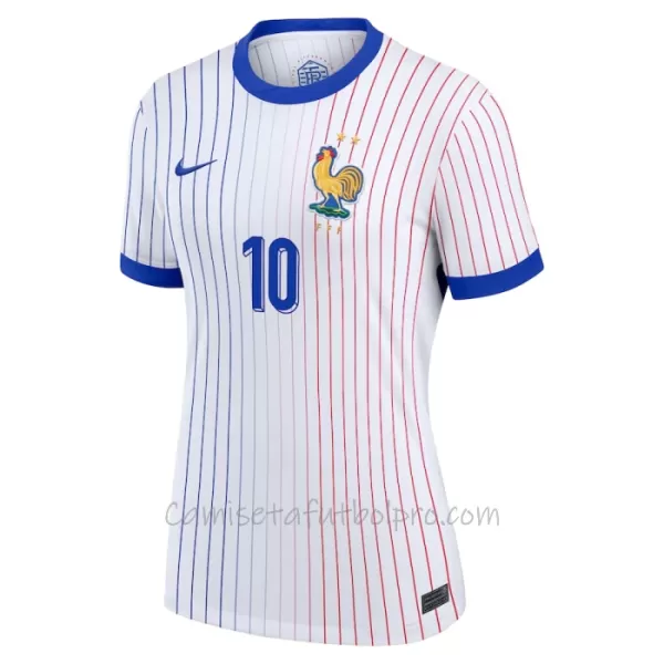 Camiseta Francia Kylian Mbappé 10 Mujer 2ª Equipación Eurocopa 2024