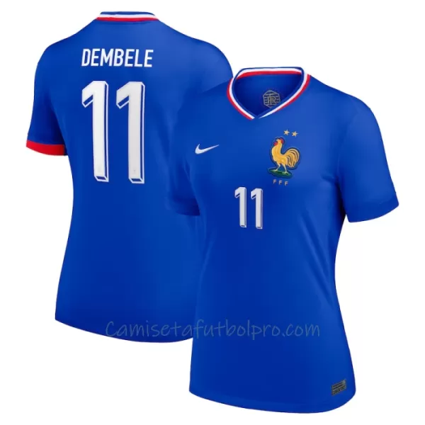 Camiseta Francia Ousmane Dembélé 11 Mujer 1ª Equipación Eurocopa 2024