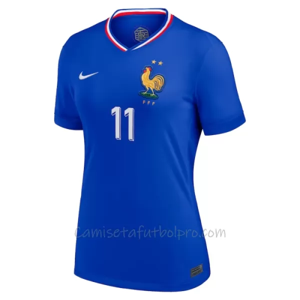 Camiseta Francia Ousmane Dembélé 11 Mujer 1ª Equipación Eurocopa 2024