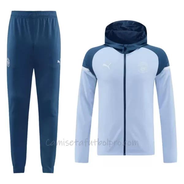 Chaqueta De Entrenamiento Con Capucha Manchester City Hombre 24/25 Azul