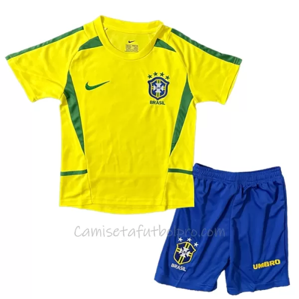 Camiseta Brasil 2002-2003 Niños 1ª Equipación Retro