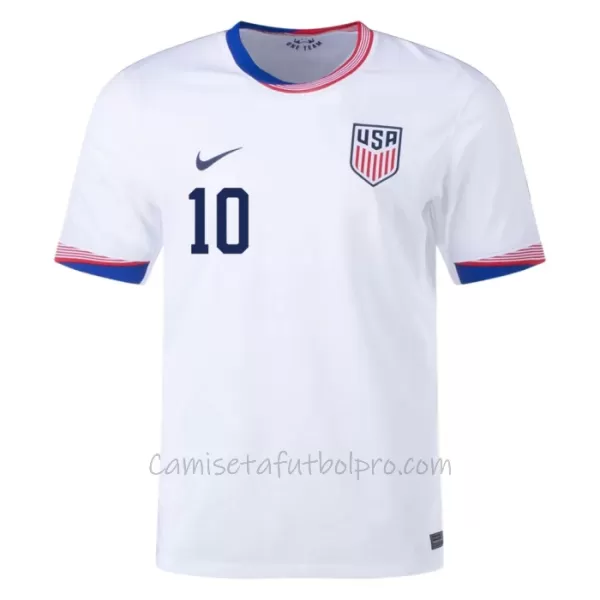 Camiseta Estados Unidos Christian Pulišić 10 Hombre 1ª Equipación 2024