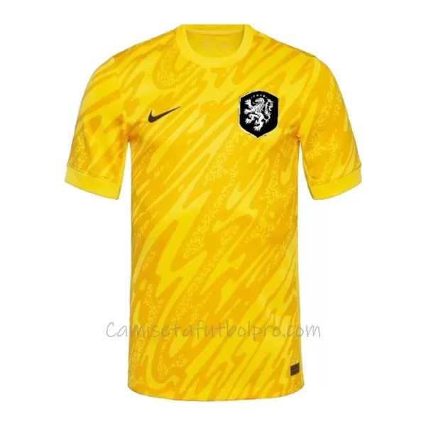 Camiseta Portero Países Bajos Hombre Eurocopa 2024 Amarillo