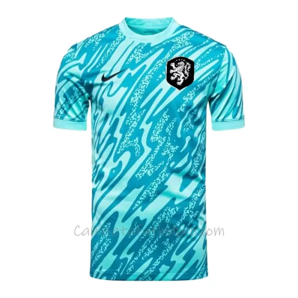 Camiseta Portero Países Bajos Hombre Eurocopa 2024 Azul