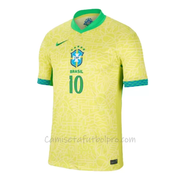 Camiseta Brasil Rodrygo Goes 10 Hombre 1ª Equipación 2024