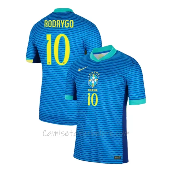 Camiseta Brasil Rodrygo Goes 10 Hombre 2ª Equipación 2024