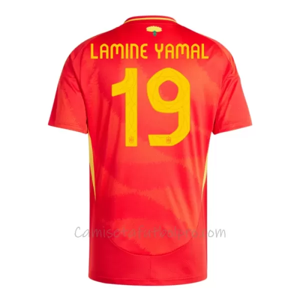 Camiseta España Lamine Yamal 19 Hombre 1ª Equipación Eurocopa 2024