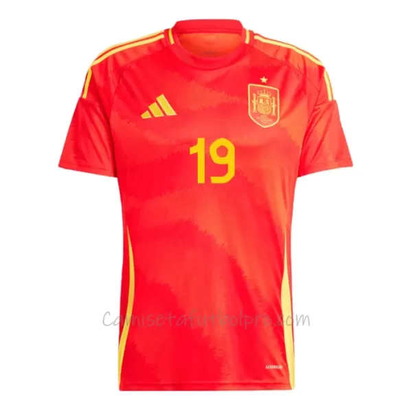 Camiseta España Lamine Yamal 19 Hombre 1ª Equipación Eurocopa 2024