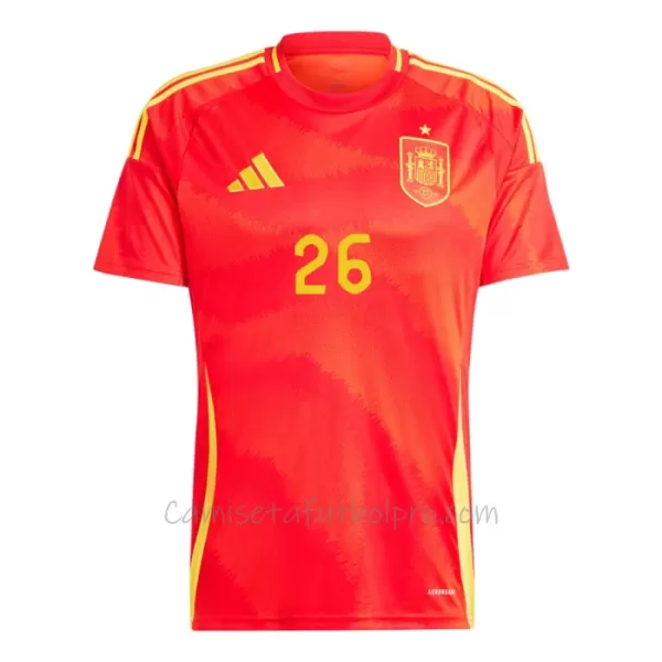 Camiseta España Pedri 26 Hombre 1ª Equipación Eurocopa 2024