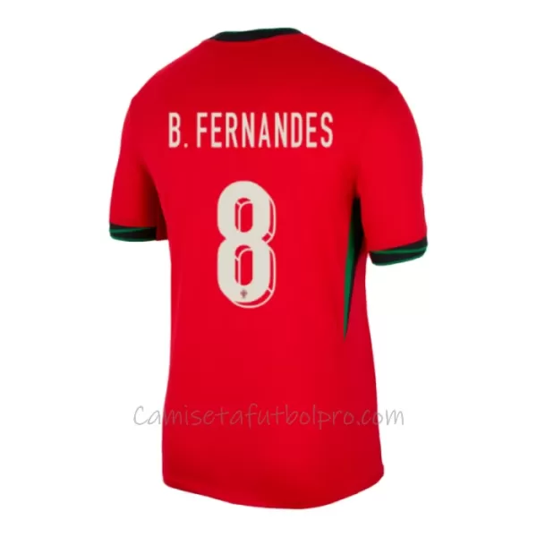 Camiseta Portugal Bruno Fernandes 8 Hombre 1ª Equipación Eurocopa 2024