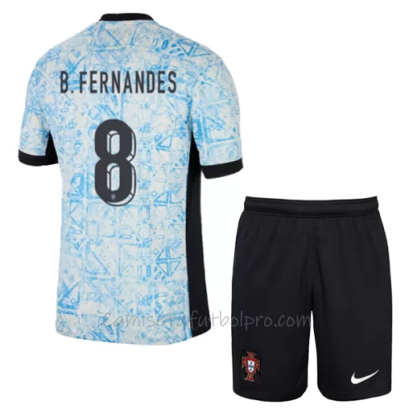 Camiseta Portugal Bruno Fernandes 8 Niños 2ª Equipación Eurocopa 2024