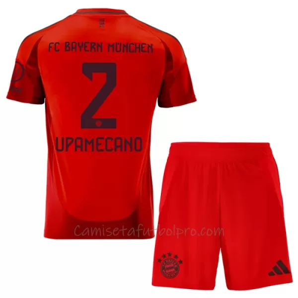 Camiseta FC Bayern Múnich Dayot Upamecano 2 Niños 1ª Equipación 24/25