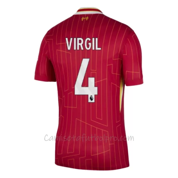 Camiseta Liverpool Virgil van Dijk 4 Hombre 1ª Equipación 24/25