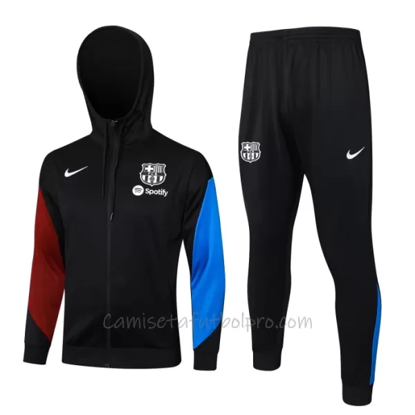 Chaqueta De Entrenamiento Con Capucha FC Barcelona Hombre 24/25 Negro