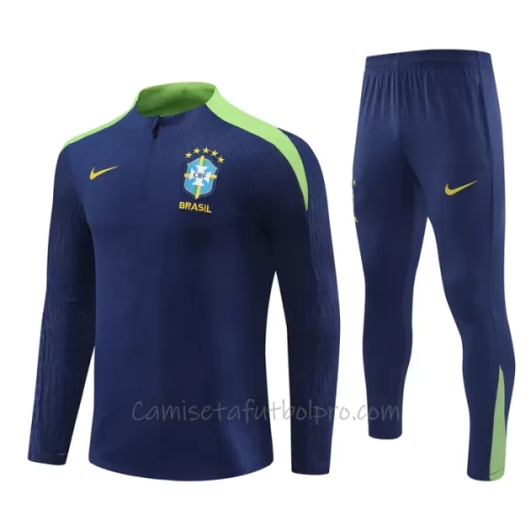 Conjunto de sudadera de entrenamiento Brasil Hombre 24/25 Navy