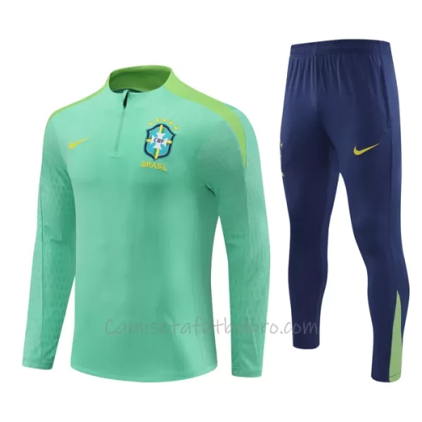 Conjunto de sudadera de entrenamiento Brasil Hombre 24/25 Verde