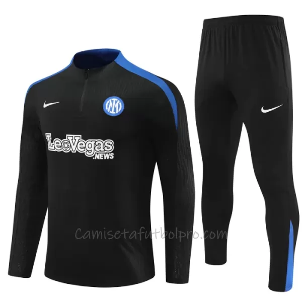 Conjunto de sudadera de entrenamiento Inter de Milán Hombre 24/25 Negro