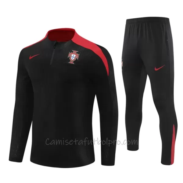 Conjunto de sudadera de entrenamiento Portugal Niños 24/25 Negro