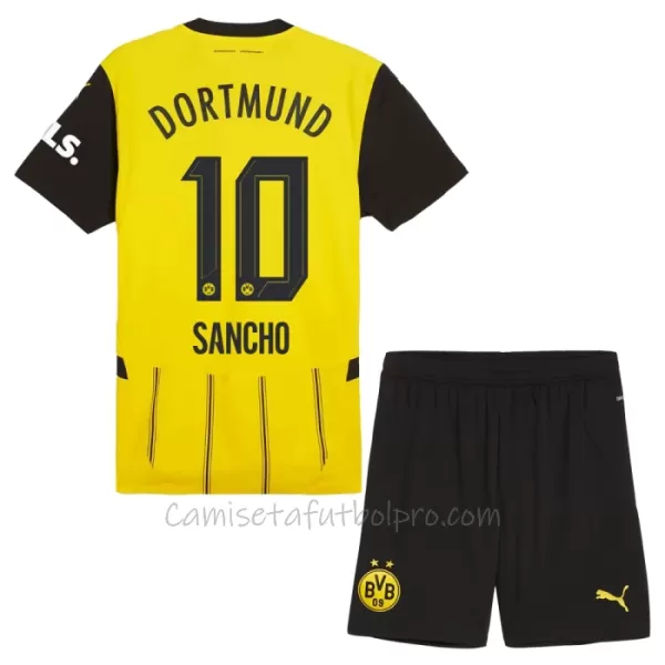 Camiseta Borussia Dortmund Jadon Sancho 10 Niños 1ª Equipación 24/25