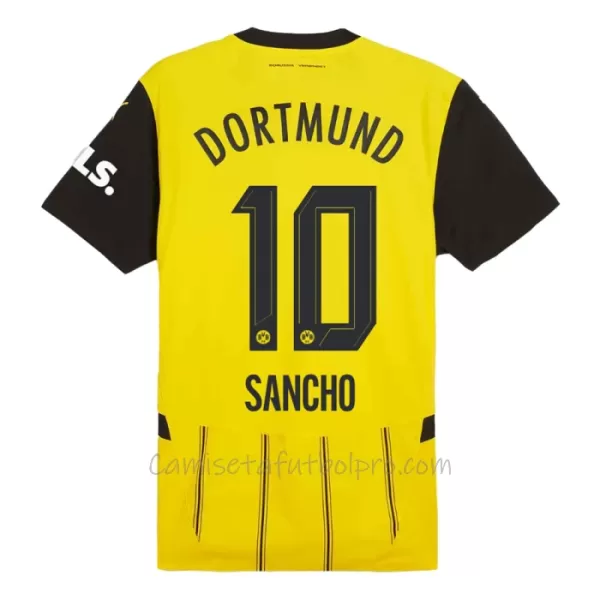 Camiseta Borussia Dortmund Jadon Sancho 10 Niños 1ª Equipación 24/25