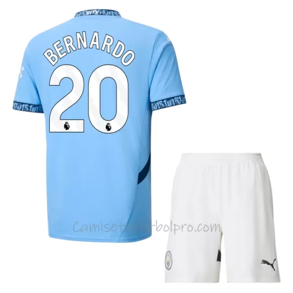 Camiseta Manchester City Bernardo Silva 20 Niños 1ª Equipación 24/25