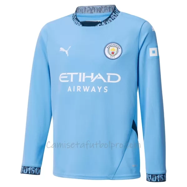 Camiseta Manchester City Champions 24 Hombre 1ª Equipación 24/25 Manga Larga