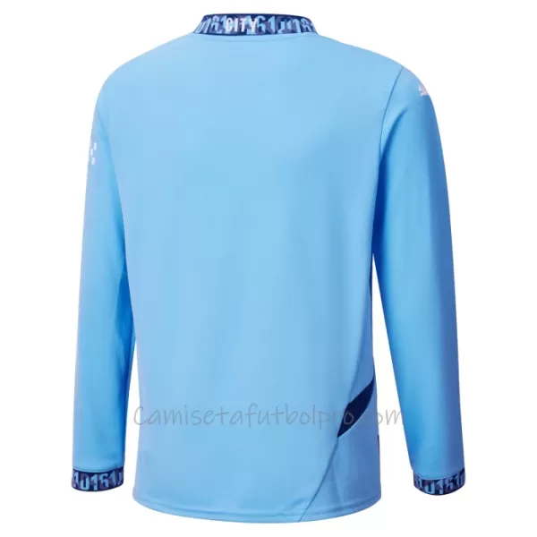 Camiseta Manchester City Hombre 1ª Equipación 24/25 Manga Larga