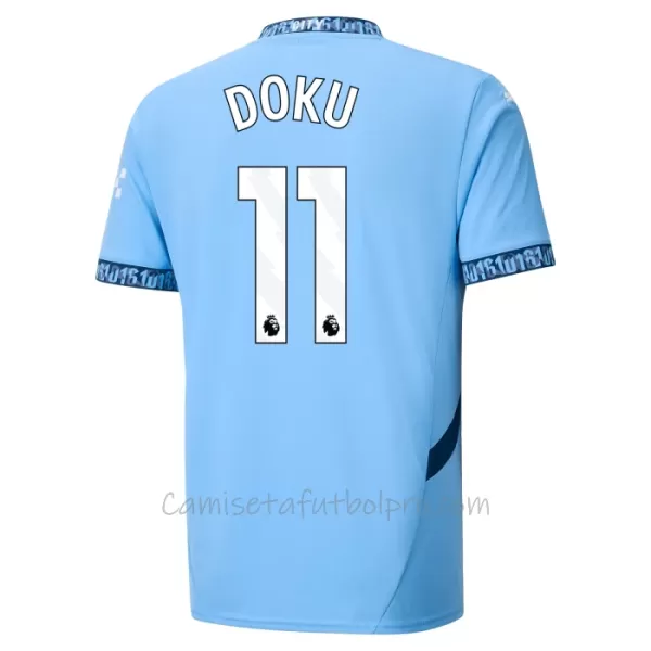 Camiseta Manchester City Jérémy Doku 11 Hombre 1ª Equipación 24/25