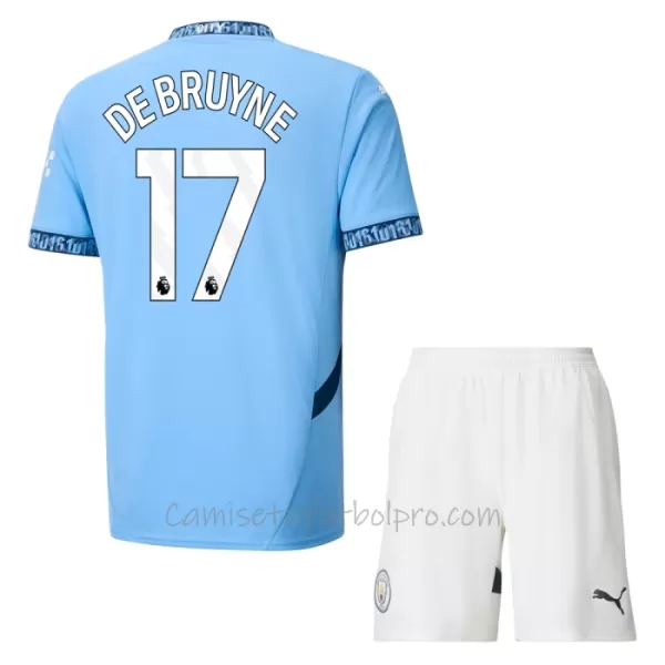 Camiseta Manchester City Kevin De Bruyne 17 Niños 1ª Equipación 24/25