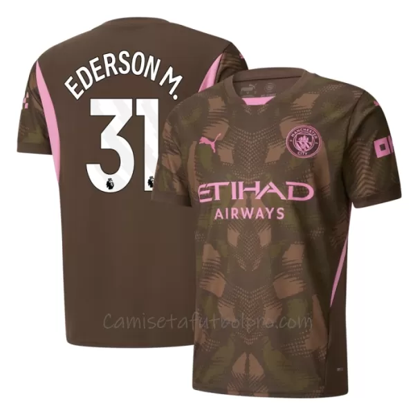 Camiseta Portero Manchester City Ederson Moraes 31 Hombre 1ª Equipación 24/25