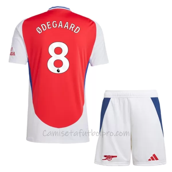 Camiseta Arsenal Martin Ødegaard 8 Niños 1ª Equipación 24/25