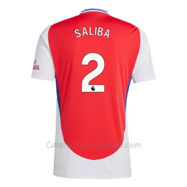 Camiseta Arsenal Saliba 2 Hombre 1ª Equipación 24/25