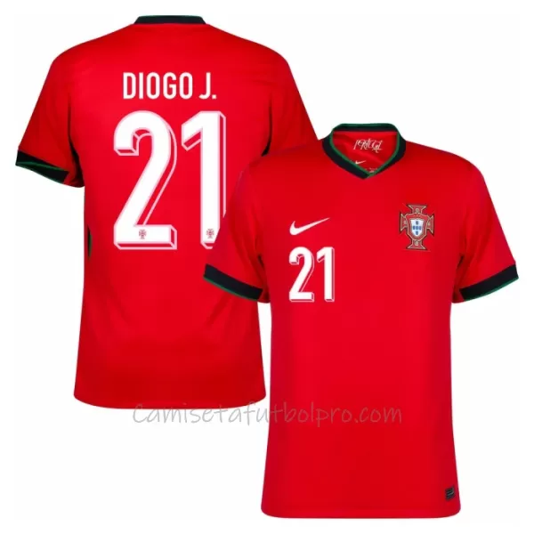 Camiseta Portugal Diogo Jota 21 Hombre 1ª Equipación Eurocopa 2024