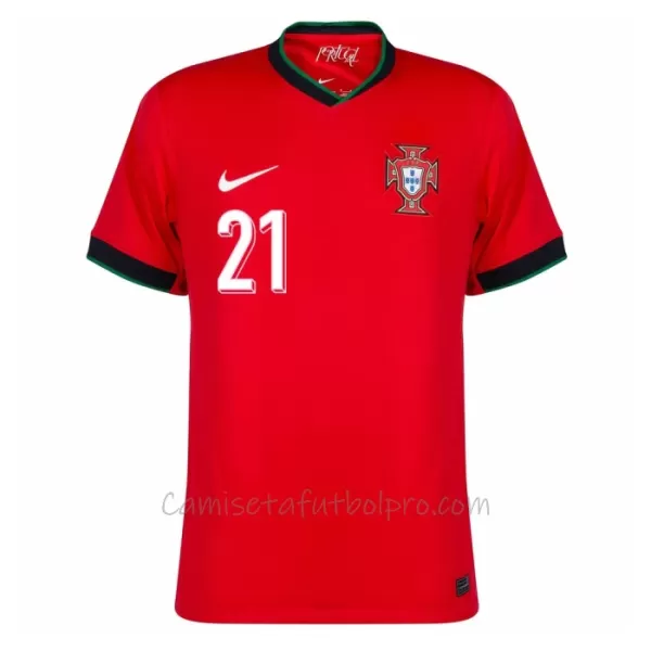 Camiseta Portugal Diogo Jota 21 Hombre 1ª Equipación Eurocopa 2024