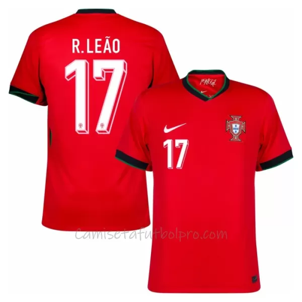 Camiseta Portugal Rafael Leão 17 Hombre 1ª Equipación Eurocopa 2024