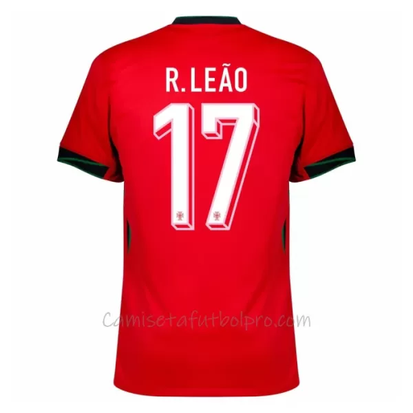 Camiseta Portugal Rafael Leão 17 Hombre 1ª Equipación Eurocopa 2024