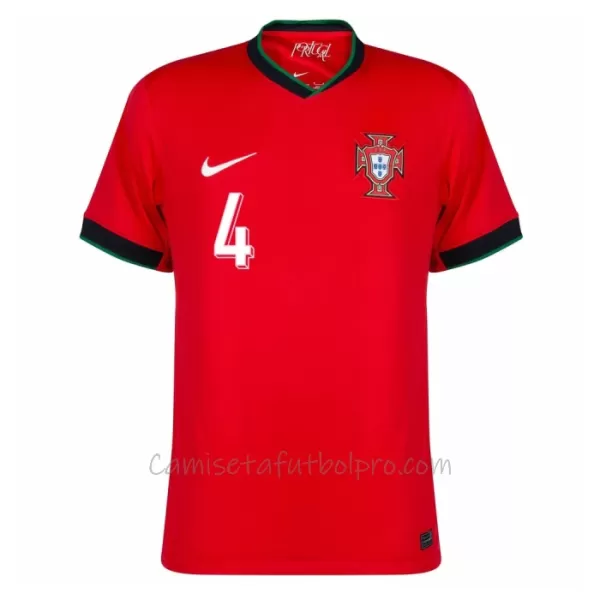 Camiseta Portugal Rúben Dias 4 Hombre 1ª Equipación Eurocopa 2024