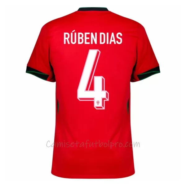 Camiseta Portugal Rúben Dias 4 Hombre 1ª Equipación Eurocopa 2024