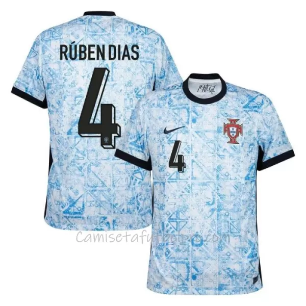 Camiseta Portugal Rúben Dias 4 Hombre 2ª Equipación Eurocopa 2024