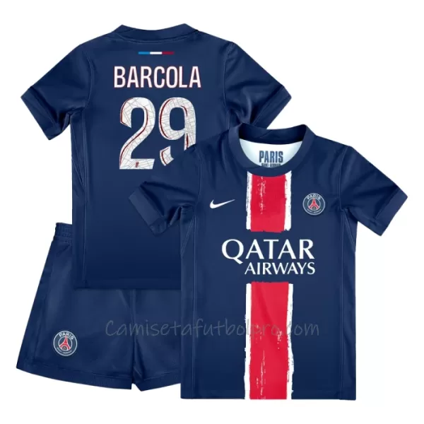 Camiseta Paris Saint-Germain Bradley Barcola 29 Niños 1ª Equipación 24/25