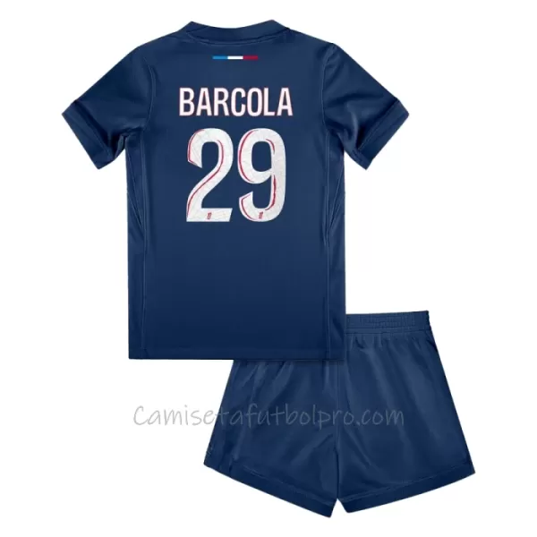 Camiseta Paris Saint-Germain Bradley Barcola 29 Niños 1ª Equipación 24/25