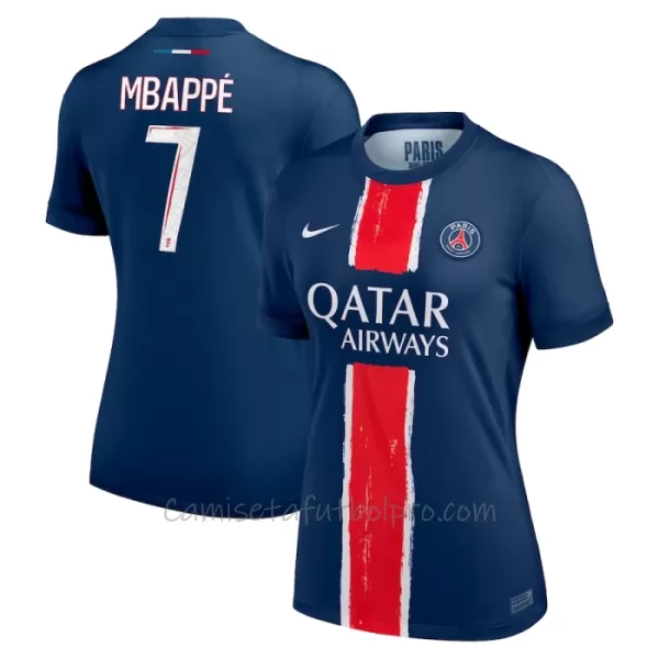 Camiseta Paris Saint-Germain Kylian Mbappé 7 Mujer 1ª Equipación 24/25