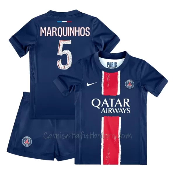 Camiseta Paris Saint-Germain Marquinhos 5 Niños 1ª Equipación 24/25