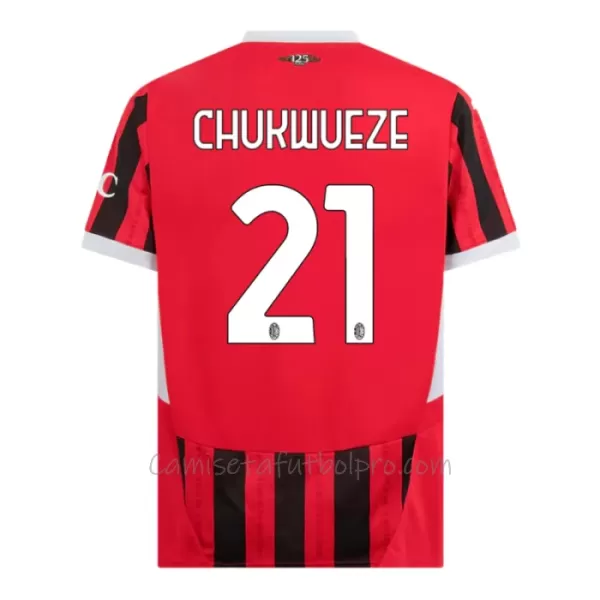 Camiseta AC Milan Chukwueze 21 Niños 1ª Equipación 24/25