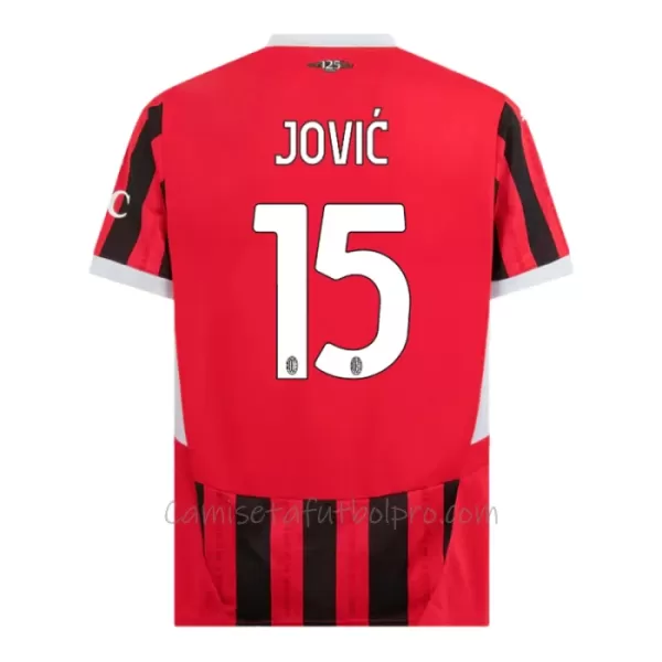 Camiseta AC Milan Jovic 15 Hombre 1ª Equipación 24/25